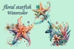 Floral Starfish Watercolor