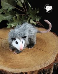 Custom order realistic toy possum miniature