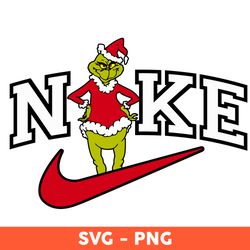 Nike Grinch Svg, Nike Logo Svg, Grinch Svg, Nike Christmas Logo Svg, Png Dxf Eps File, Cricut - Download File