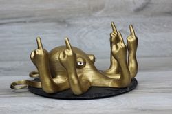 Octopus Fucktopus, Gag gift, middle finger, hand figure, interior object