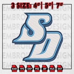 San Diego Toreros Embroidery files, NCAA D1 teams Embroidery Designs, San Diego Toreros Machine Embroidery Pattern