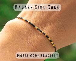 BADASS GIRL GANG Morse code bracelet, Female friend group gifts, Sisterhood gift, Adult friendship gift, Christmas gifts