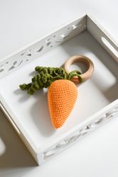 Crochet carrot baby rattle baby shower gift