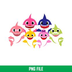 Baby Shark Png, Shark Family Png, Ocean Life Png, Cute Fish Png, Shark Png Digital File, BBS44