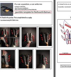 Batman / Redhood gauntlets template for your cosplay