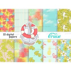 Cruise Digital Paper | Summer Pattern Bundle