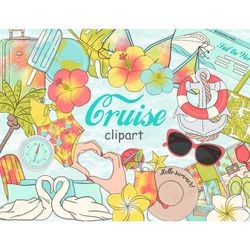 Cruise Clipart | Tropical Illustration Set