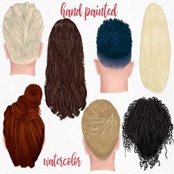 Hairstyles clipart: "GIRLS CLIPART" Custom hairstyles Man hair Boy hair clipart Girls hair clipart Planner Clipart Stick