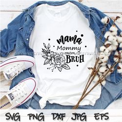 Mama Mommy Mom Bruh, Heart Mom Svg, Mothers Day Svg, Mama Shirt png, Mom Qualities Svg, Mom Gift for New Mom, Best svg
