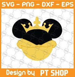 Disney, Beauty, Belle, Princess, Icon, Minnie, Mickey, Mouse, Head, Ears, Digital, Download, Tsvg , Cut File, SVG, Iron