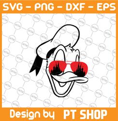 Donald with Sunglasses,Donald Duck Movie svg, Disney World svg, Walt Disney Quotes SVG, DXF,PNG, Clipart, Cricut, Quotes