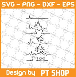 Mickey Mouse heartbeat SVG, Disney Mickey Mouse heartbeat cricut silhouette svg file instant download mickey mouse head