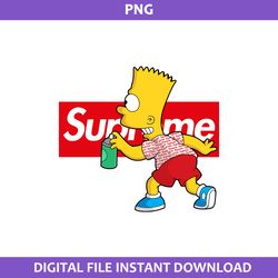 Supreme Bart Simpson Png, Supreme Brands Logo Png, Bart Simpson Png, Cartoon Supreme Png Digital File