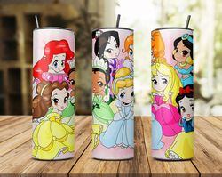 Princess Disney 20oz Skinny Tumbler Wrap Png, Disney Png, Princess Tumbler Png, Princess Png, Princess Disney 24