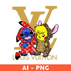 Stitch And Pikachu LV Png, Sittch And Pikachu Png, Louis Vuitton Logo Png, Fashion Brand Logo Svg - Download