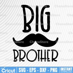 Big Brother with Mustache and Arrow Swirls SVG DXF EPS and png Files for Cutting Machines Cameo or Cricut