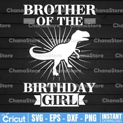 Brother of the Birthday Girl svg, Dinosaurus Baby Girl, Kids Birthday Party, Birthday Gift, Birthday SVG file, Cut Files