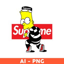 Supreme Bart Simpson Png, Supreme Logo Png, Bart Simpson Png, The Simpson Svg, Fashion Brand Svg - Download FIle