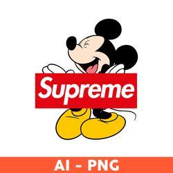 Supreme Mickey Mouse Png, Mickey Mouse Png, Disney Png, Logo Supreme Brand Svg, Fashion Brand Svg - Download FIle