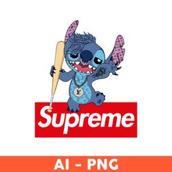 Stitch Supreme Cool Png, Stitch Png, Supreme Logo Png, Cartoon Supreme Png, Fashion Brand Svg - Download
