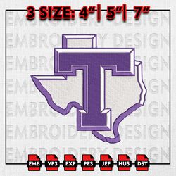 Tarleton State Texans Embroidery files, NCAA D1 teams Embroidery Designs, Machine Embroidery Pattern