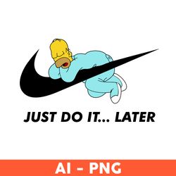 Homer Simpson Nike Just Do It Png, Nike Logo Png, Homer Simpson Png, Sport Brand Png, Ai Digital File - Download
