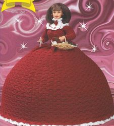 crochet pattern pdf- fashion doll barbie red dress crochet vintage pattern-doll dress pattern