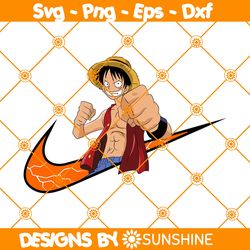 Monkey D Luffy x Nike Svg, Logo NIke Anime SVG, One Piece Svg, Japanese Anime Series SVG, File For Cricut