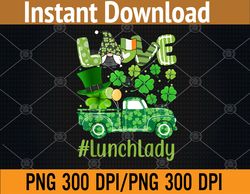 Love Lunch Lady Gnome Shamrock Saint Patrick's Day PNG Digital Download