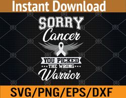 Cancer Awareness Sorry Cancer You Picked The Wrong Warrior Long Svg, Eps, Png, Dxf, Digital Download