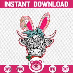 Easter Heifers, Easter Bunny Cow, Bunny Heifer Bandana, Happy Easter Day, Easter Wester, Cowgirl Gift Digital PNG