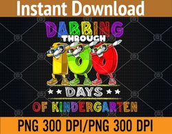 Dabbing Through 100 Days Of Kindergarten Kids School PNG, Digital Download