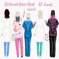 Doctors clipart: "NURSES CLIPART" Doctor Scrubs Nurses Scrubs Nurse Gift Ideas Women in Scrubs Nurse Uniform Medical cli