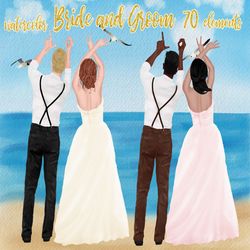 Bride and Groom clipart: "WEDDING CLIPART" Wedding illustrations Bridal Planner Wedding Invitation Men in suit Wedding A