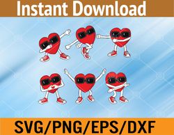 Dancing Hearts Dance Challenge Valentines Day Boys Girl Kids  Svg, Eps, Png, Dxf, Digital Download