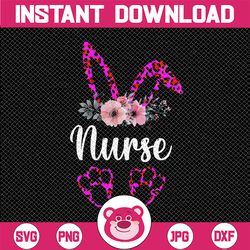 Leopard Easter Bunny Rabbit Nursing, Leopard Nurse Life, Nursing Easter Day, Easter Vibes Flower, Gift Digital PNG