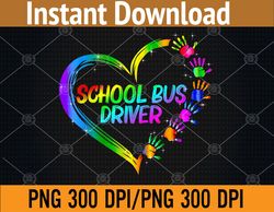 School Bus Driver Funny Cute Gradient Heart Valentines Day PNG Digital Download