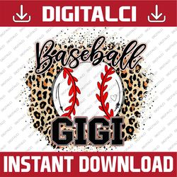 Baseball Gigi Leopard Baseball Lovers Family Mother's Day Happy Mother's Day PNG Sublimation Design
