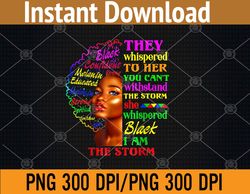 Black History Month African Woman Afro I Am The Storm PNG, Digital Download