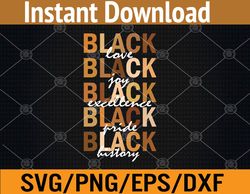 Black History Women Black Love Melanin Women  Svg, Eps, Png, Dxf, Digital Download