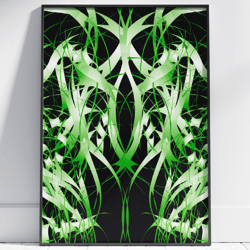 Green Plant Wall Art  Abstract Plant Painting by Stainles
