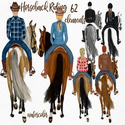 Horseback riding clipart: "PEOPLE AND HORSES" Horse clipart Western style rider Couples clipart Horse Lovers Mug Riding