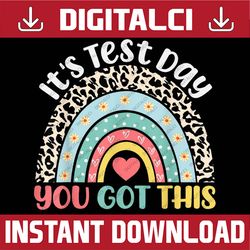 Funny It's Test Day Leopard Print Teacher Testing Last Day Of School PNG Sublimation Design