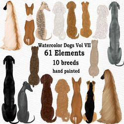 Dog Clipart: "WATERCOLOR DOGS" Dog breeds Pet clipart Puppies clipart Dog for mug Dog graphics Dog Bundle Dog Illustrati