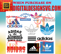 Adidas Logo Brand Bundle Svg, Fashion Brand Svg, Silhouette Svg Files