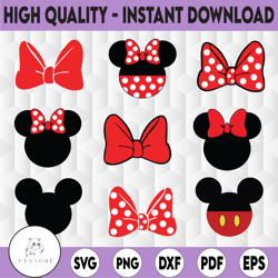 Minnie Mouse Bundle Svg, Love Mickey Svg, Disney Svg, Disney Minnie Mouse Svg Digital Download