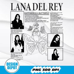 Happiness Is A Butterfly, Lana Del Rey Vintage Png, Album Png