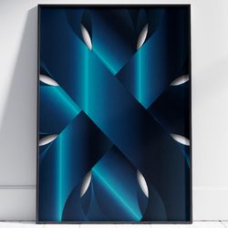 Blue Abstract Wall Art   Blue Ornament Painting by Stainles