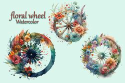 Floral Wheel Watercolor