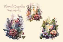 Floral Candle Watercolor